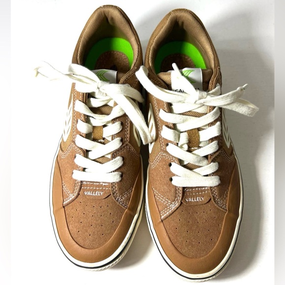 Cariuma VALLELY Skate Camel Suede  Cordura Ivory Logo Sneaker Womens 7.5 /Mens 6 - Picture 2 of 9